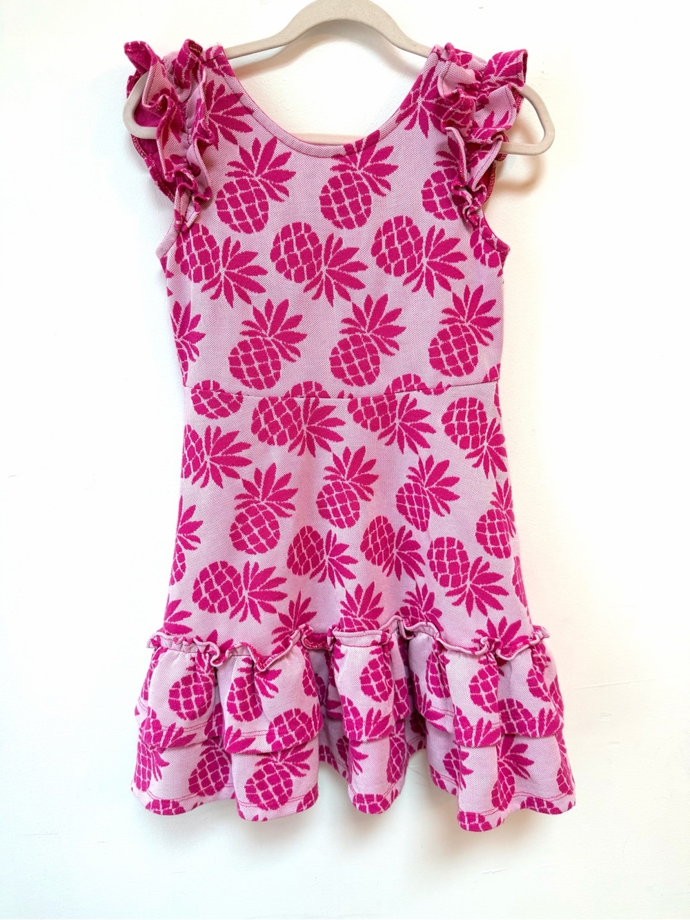 Janie and Jack Hot Pink Pineapple Ruffle Dress